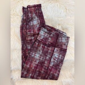 Stylish Maroon and White Leggings